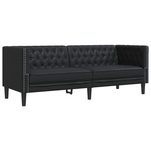 vidaXL Divano Nero 194 x 74,5 x 70,5 cm PVC