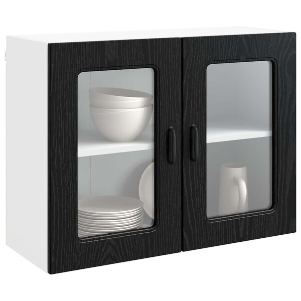 vidaXL Mobile da cucina con porta Kalmar Rovere Nero 80 x 31 x 60 cm