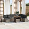 vidaXL Set Divano da Giardino 9 pcs Grigio Poly Rattan