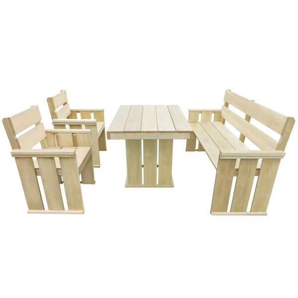 vidaXL Set da Pranzo da Giardino 4 pz in Legno di Pino Impregnato