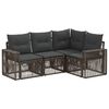 vidaXL Set Divano da Giardino 4 pz Grigio e Grigio Scuro polyrattan
