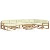 vidaXL Set di divani da esterno 9 pz Bianco e Crema