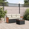 vidaXL Set Divani da Giardino 4 pz con Cuscini Nero in Polyrattan