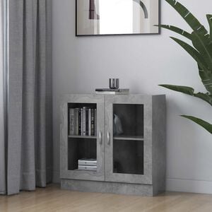 vidaXL Armadietto Vetrina Grigio Cemento 82,5x30,5x80 cm Multistrato