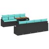 vidaXL Set Divano da Giardino con cuscino 9 pcs Nero e Verde acqua