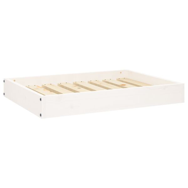 vidaXL Cuccia per Cani Bianca 71,5x54x9 cm in Legno Massello di Pino