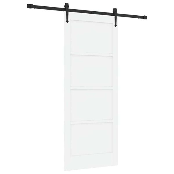 vidaXL Porta scorrevole ORKDAL Bianco 83 x 202 cm Pino massello