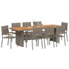 vidaXL Set da Pranzo per Giardino 9 pcs Grigio polyrattan
