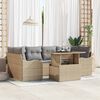 vidaXL Set Divano da Giardino con cuscino 7 pcs Beige Poly Rattan