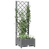 vidaXL Fioriera da Giardino e Graticcio Grigio Chiaro 40x40x121,5cm PP