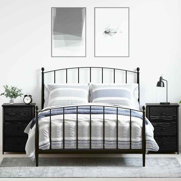 vidaXL Armadio da Notte con cassetto 2 pcs Rovere Nero 40 x 36 x 60 cm