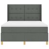 vidaXL Letto a molle con materasso con led Grigio 140 x 190 cm Tessuto