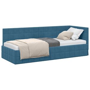 vidaXL Cornice del letto ad angolo Blu 80 cm x 200 cm Velluto