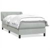 vidaXL Giroletto a Molle con Materasso Grigio Chiaro 90x220 cm Velluto
