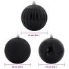 vidaXL Set di Palle di Natale 3 pcs Nero Plastica
