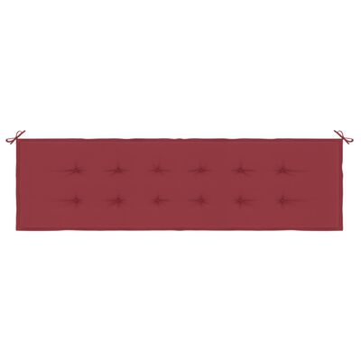vidaXL Cuscino per Panca Rosso Vino 180x50x3 cm in Tessuto Oxford