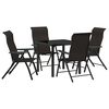 vidaXL Set da Pranzo per Giardino 5 pz Caff&egrave; nero