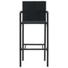 vidaXL Set Bar da Giardino 3 pz con Braccioli in Polyrattan Nero