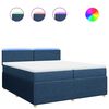 vidaXL Giroletto a Molle con Materasso Blu 200x200 cm in Tessuto
