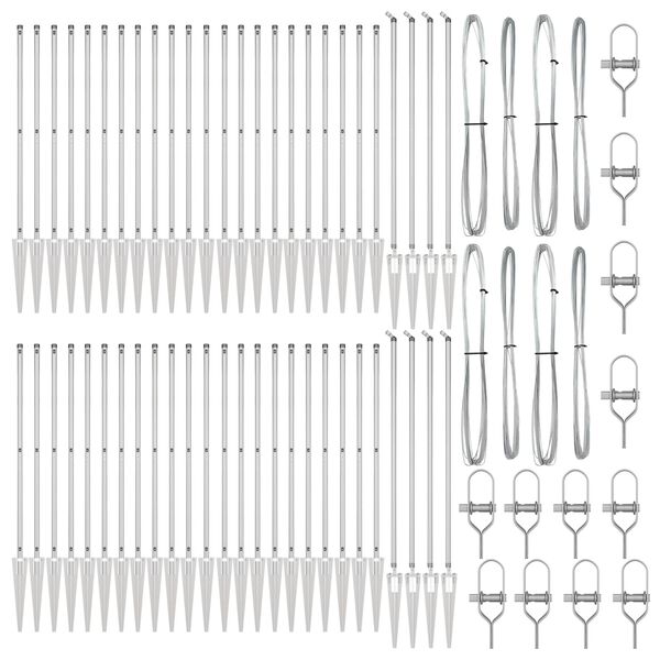 vidaXL Palo della recinzione 52 pcs Grigio 3,2 x 3,2 x 160 cm Acciaio