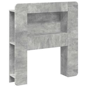 vidaXL Testata del letto Grigio Cemento Legno ingegnerizzato