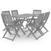 vidaXL Set da Pranzo per Giardino 7 pz Legno Massello di Acacia Grigio
