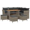 vidaXL Set Divano da Giardino 9 pz 5-Numero di posti Grigio polyrattan