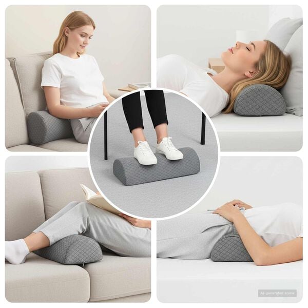 vidaXL Cuscino per le Gambe Geometrico Grigio