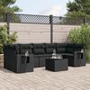 vidaXL Set Divani da Giardino con Cuscini 8 pz Nero in Polyrattan