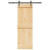 vidaXL Porta Scorrevole con Set Hardware 70x210 cm Legno Massello Pino