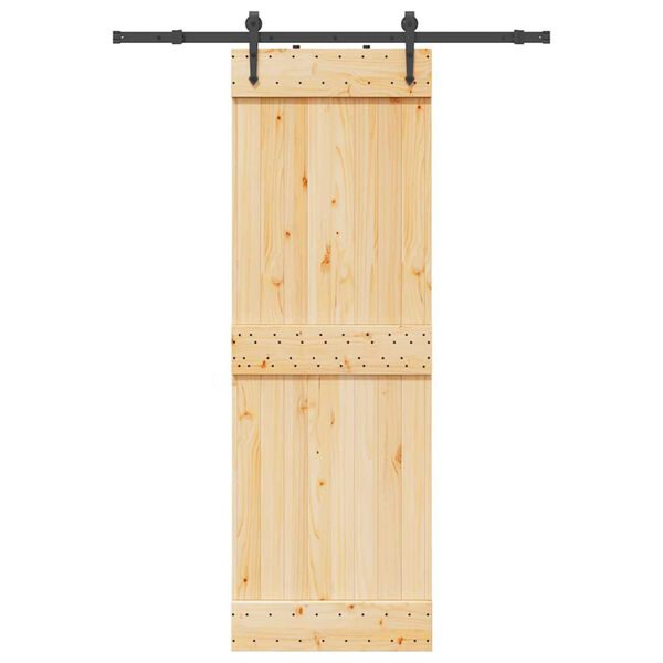 vidaXL Porta Scorrevole con Set Hardware 70x210 cm Legno Massello Pino