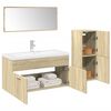 vidaXL Set Mobili da Bagno 3 pz Rovere Sonoma in Legno Multistrato