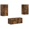 vidaXL Set mobile TV 2 pz Rovere fum&eacute; Legno ingegnerizzato