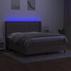 vidaXL Letto a Molle con Materasso e LED Tortora 180x200 cm in Tessuto