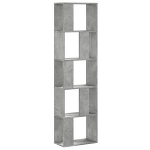 vidaXL Libreria 5 Ripiani Grigio Cemento 45x23,5x162,5cm Multistrato