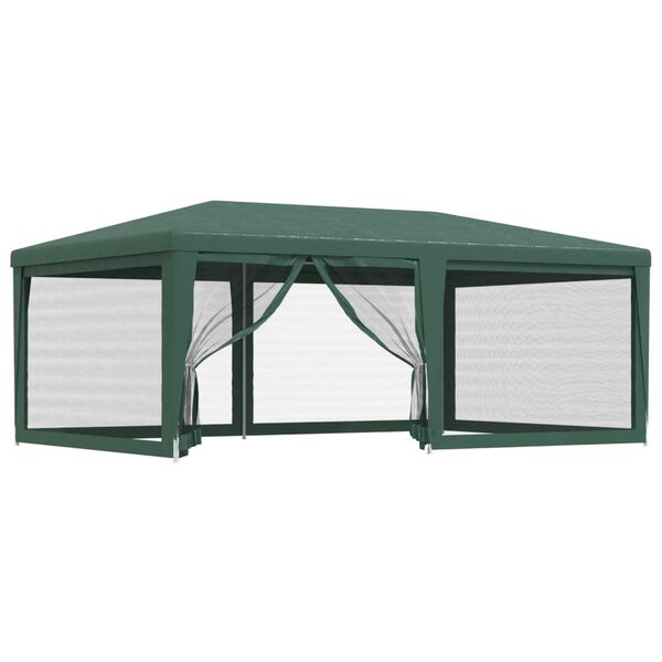vidaXL Tenda per Feste con 6 Pareti Laterali in Rete Verde 6x4 m HDPE