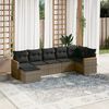 vidaXL Set Divani da Giardino 7 pz con Cuscini Grigio in Polyrattan
