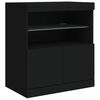 vidaXL Credenza con Luci LED Nera 181,5x37x67 cm