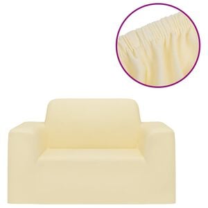 vidaXL Fodera Elasticizzata per Divano in Jersey di Poliestere Crema
