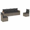 vidaXL Set Divano da Giardino 6 pz con Cuscini Grigio in Polyrattan