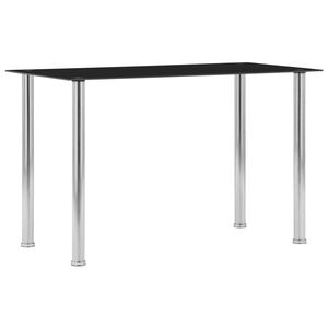 vidaXL Tavolo da Pranzo Nero 120x60x75 cm in Vetro Temperato