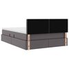 vidaXL Letto con contenitore e LED Grigio 140 x 190 cm Pelle Sintetica