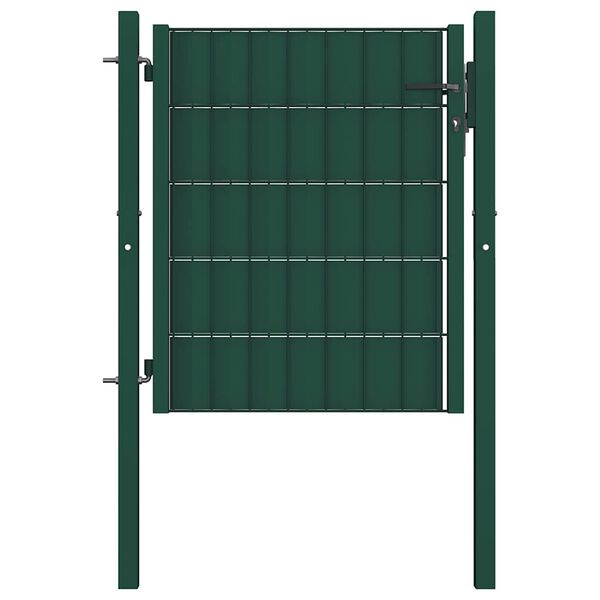 vidaXL Cancello per Recinzione in PVC e Acciaio 100x100 cm Verde