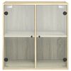 vidaXL Mobile a Muro con Ante in Vetro Rovere Sonoma 68x37x68,5 cm