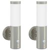vidaXL Lampada da Parete Esterna 2 pz Argento 15 x 7,5 x 33 cm
