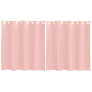 vidaXL Tende in Voile con Occhielli 2 pz Rosa 140x140 cm