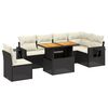 vidaXL Set Divani da Giardino con Cuscini 7pz Nero Polyrattan