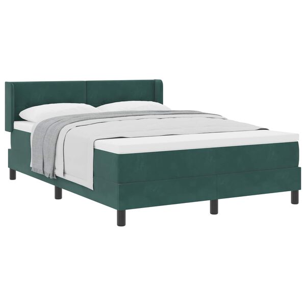 vidaXL Letto a molle con materasso Verde Scuro 200 x 160 cm Velluto