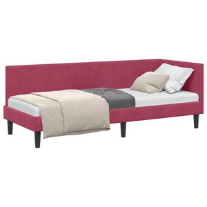 vidaXL Cornice del letto ad angolo Rosso Vino 80 cm x 200 cm Velluto