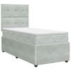 vidaXL Letto box spring con materasso Grigio Chiaro 90 x 200 cm